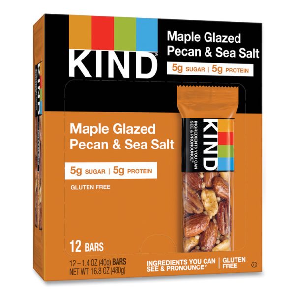 Nuts And Spices Bar, Maple Glazed Pecan And Sea Salt, 1.4 Oz Bar, 12/box - Image 7