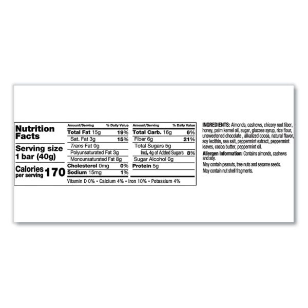 Nuts And Spices Bar, Dark Chocolate Almond Mint, 1.4 Oz Bar, 12/box - Image 5