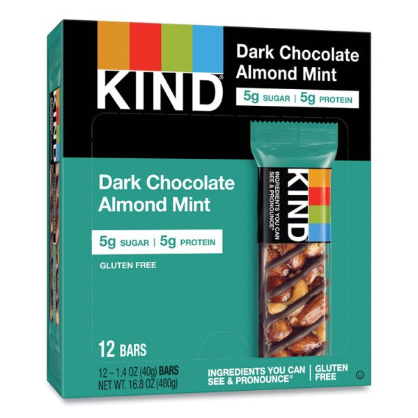 Nuts And Spices Bar, Dark Chocolate Almond Mint, 1.4 Oz Bar, 12/box - Image 7