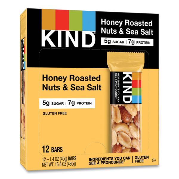 Nuts And Spices Bar, Honey Roasted Nuts/sea Salt, 1.4 Oz Bar, 12/box - Image 7