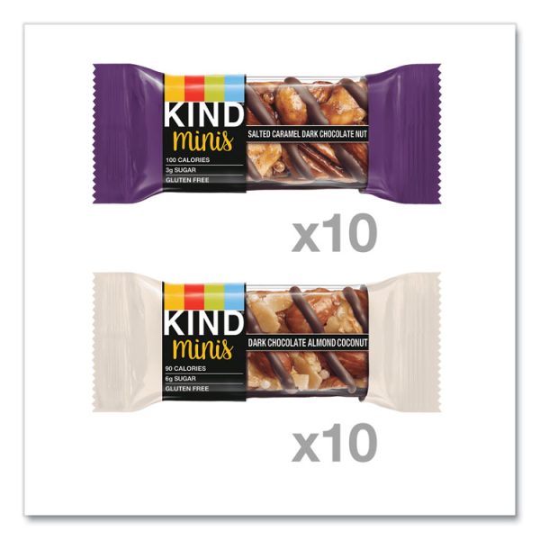 Minis, Salted Caramel And Dark Chocolate Nut/dark Chocolate Almond And Coconut, 0.7 Oz, 20/pack - Image 2