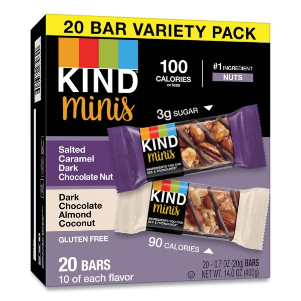 Minis, Salted Caramel And Dark Chocolate Nut/dark Chocolate Almond And Coconut, 0.7 Oz, 20/pack - Image 6