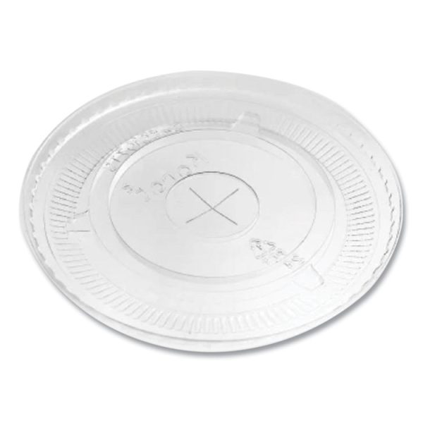 PET Lids, Flat with Straw Slot, Fits 32 oz Cold Cups, Clear 500/Carton - Image 2