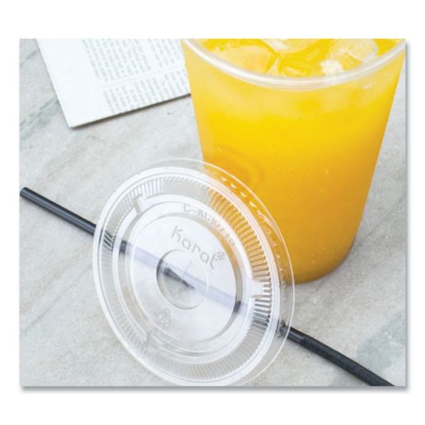 PET Lids, Flat with Straw Slot, Fits 32 oz Cold Cups, Clear 500/Carton - Image 3