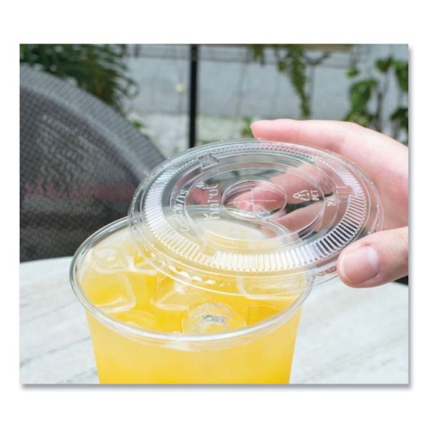 PET Lids, Flat with Straw Slot, Fits 32 oz Cold Cups, Clear 500/Carton - Image 4