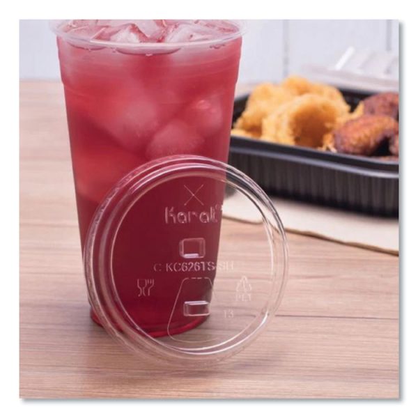 PET Lids, Strawless Sipper, Fits 12 oz to 24 oz Cold Cups, Clear, 1,000/Carton - Image 4