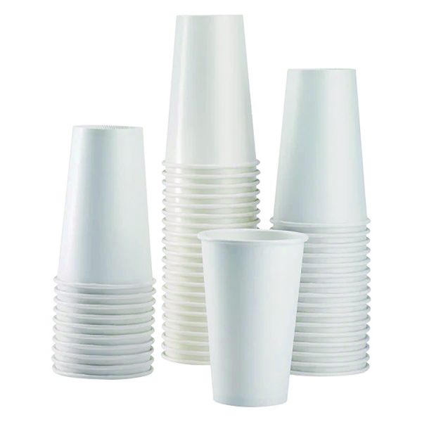 Double Poly Paper Cold Cups, 16 oz, White, 1,000/Carton