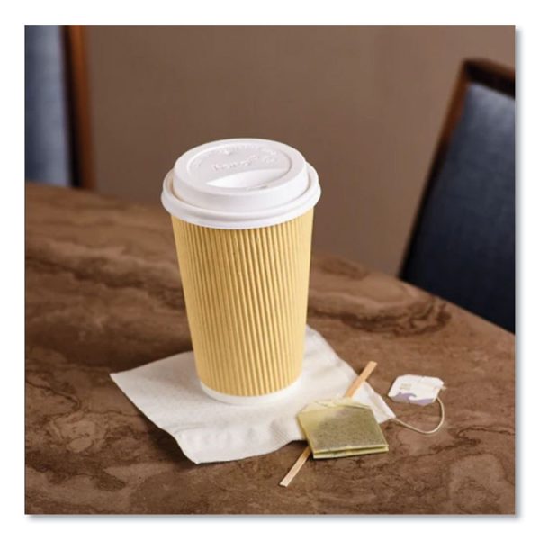 Hot Cup Lids, Fits 10 oz to 24 oz Paper Hot Cups, Sipper Lid, White, 1,000/Carton - Image 3