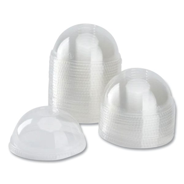 PET Lids, Fits 12 oz to 24 oz Cold Cups, No Hole Dome Lid,,Clear, 1,000/Carton - Image 4