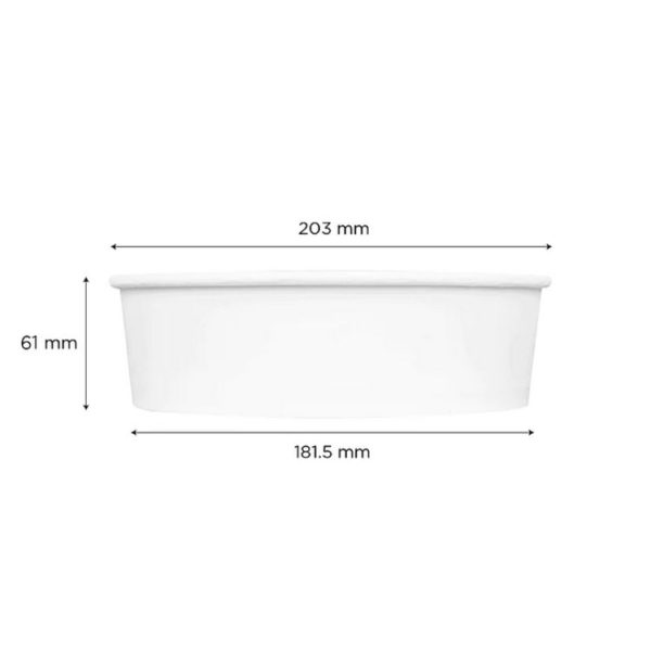 Food Bucket, 48 oz, 7.99" Dia x 2.4"h, White, Paper, 270/Carton - Image 4