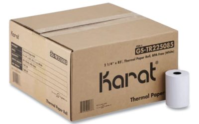 Thermal Paper Rolls, 2.25″ x 85 ft, White, 50 Rolls/Carton