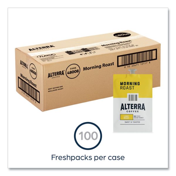 Alterra Morning Roast Coffee Freshpack, Morning Roast, 0.28 oz Pouch, 100/Carton - Image 7