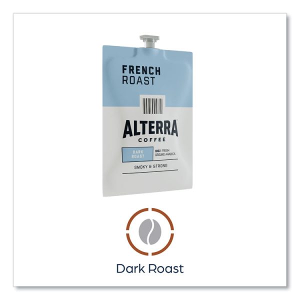 Alterra French Roast Coffee Freshpack, French Roast, 0.32 oz Pouch, 100/Carton - Image 5