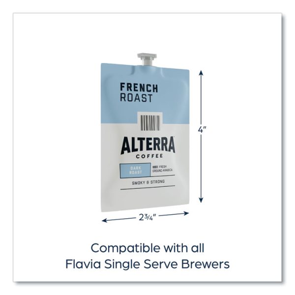 Alterra French Roast Coffee Freshpack, French Roast, 0.32 oz Pouch, 100/Carton - Image 10