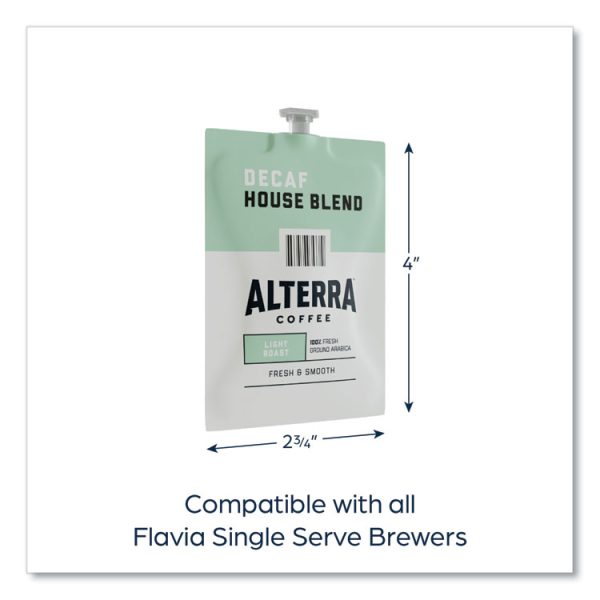 Alterra Decaf House Blend Coffee Freshpack, 0.25 oz Pouch, 100/Carton - Image 3