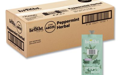 The Bright Tea Co. Peppermint Herbal Tea Freshpack, Peppermint, 0.07 oz Pouch, 100/Carton