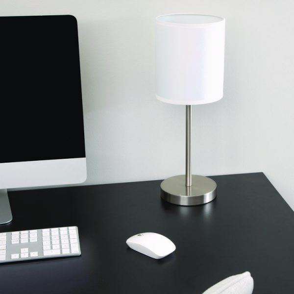 Slim Line Lamp Set, Table 12.63" High and Floor 61.5" High, Silver - Image 4