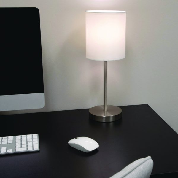 Slim Line Lamp Set, Table 12.63" High and Floor 61.5" High, Silver - Image 6
