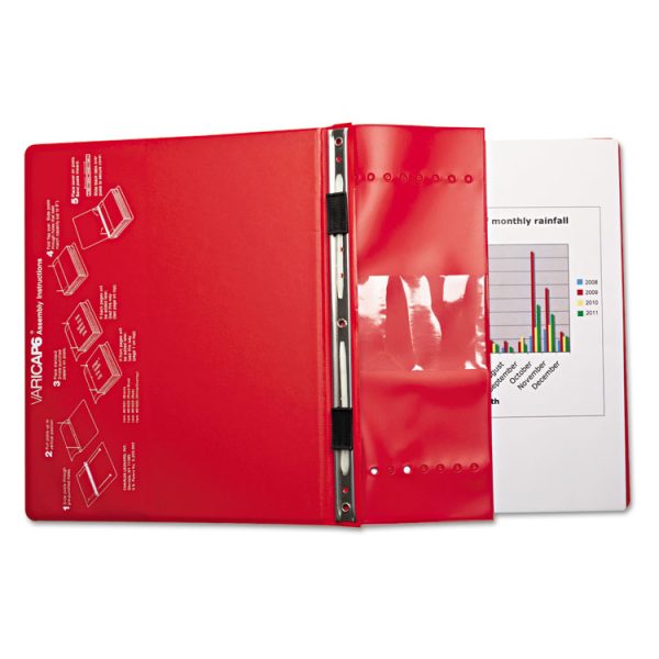 Varicap Expandable Binder, 2 Posts, 6" Capacity, 11 X 8.5, Red - Image 4