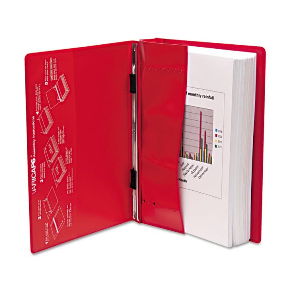 Varicap Expandable Binder, 2 Posts, 6" Capacity, 11 X 8.5, Red - Image 3
