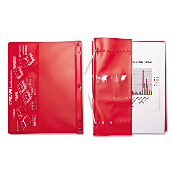 Varicap Expandable Binder, 2 Posts, 6" Capacity, 11 X 8.5, Red - Image 5