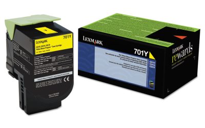 70c10y0 Return Program Toner, 1,000 Page-Yield, Yellow