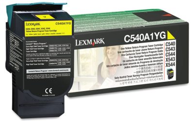 C540a1yg Return Program Toner, 1,000 Page-Yield, Yellow