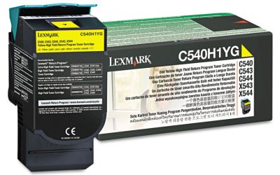 C540h1yg Return Program High-Yield Toner, 2,000 Page-Yield, Yellow