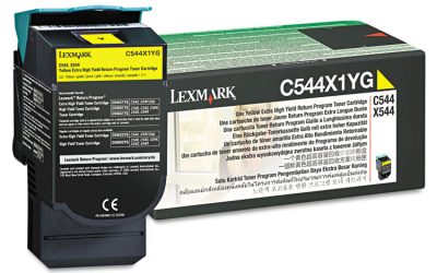C544x1yg Return Program Extra High-Yield Toner, 4,000 Page-Yield, Yellow