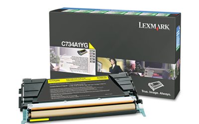 C734a1yg Return Program Toner, 6,000 Page-Yield, Yellow