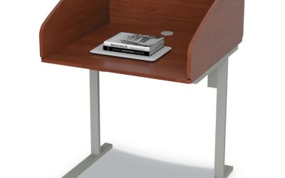 Study Carrell Starter Unit, 2-Leg, 31.25 X 23.5 X 45.25, Cherry
