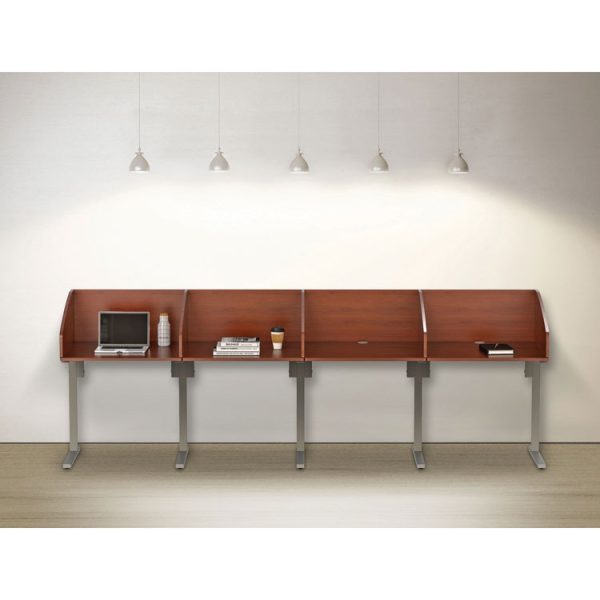 Study Carrell Starter Unit, 2-Leg, 31.25 X 23.5 X 45.25, Cherry - Image 4