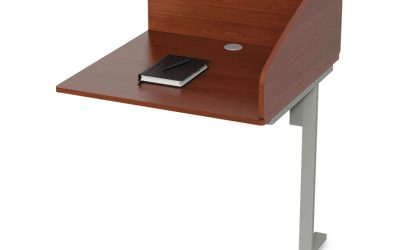 Study Carrell Add On, 1-Leg, 31.25 X 23.25 X 45.25, Cherry
