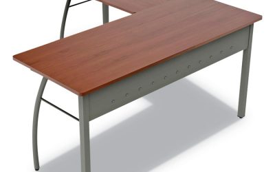 Trento Line L-Shaped Desk, 59.13″ X 59.13″ X 29.5″, Cherry