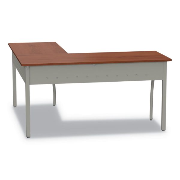 Trento Line L-Shaped Desk, 59.13" X 59.13" X 29.5", Cherry - Image 3