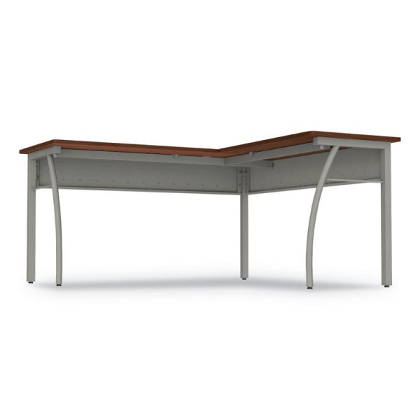 Trento Line L-Shaped Desk, 59.13" X 59.13" X 29.5", Cherry - Image 4
