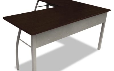 Trento Line L-Shaped Desk, 59.13″ X 59.13″ X 29.5″, Mocha/gray
