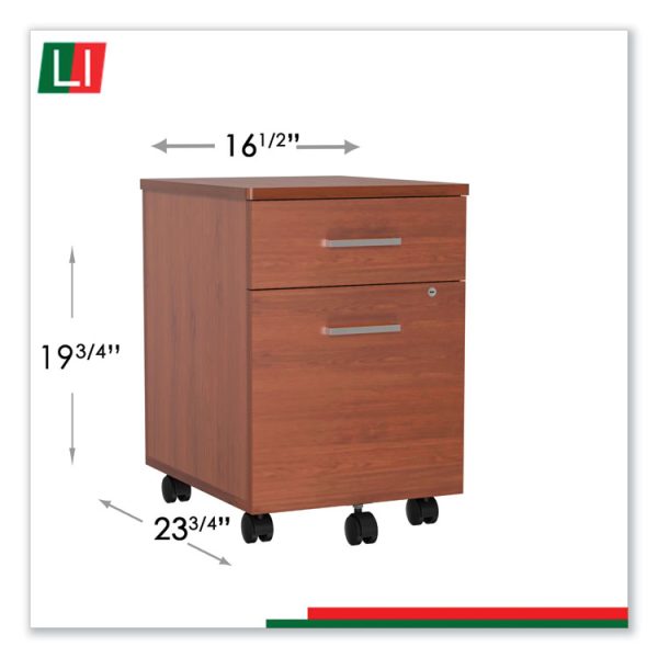 Trento Line Mobile Pedestal File, Left Or Right, 2-Drawers: Box/file, Legal/letter, Cherry, 16.5" X 19.75" X 23.63" - Image 6