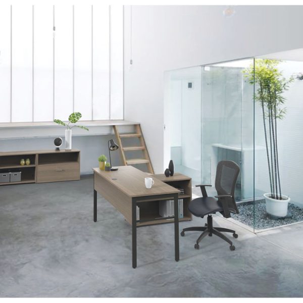 Urban Series Desk Workstation, 59" X 23.75" X 29.5", Natural Walnut - Image 4