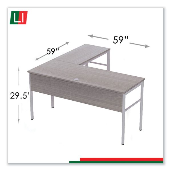 Urban Series L- Shaped Desk, 59" X 59" X 29.5", Ash - Image 9