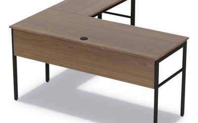 Urban Series L- Shaped Desk, 59″ X 59″ X 29.5″, Natural Walnut