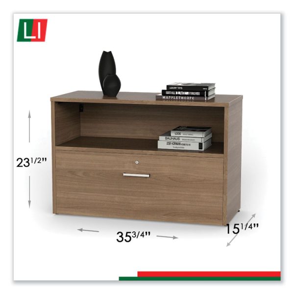 Urban 36" Credenza, Bottom Pedestal, 35.25w X 15.25d X 23.75h, Natural Walnut - Image 7