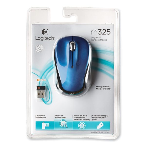 M325 Wireless Mouse, 2.4 Ghz Frequency/30 Ft Wireless Range, Left/right Hand Use, Blue - Image 4