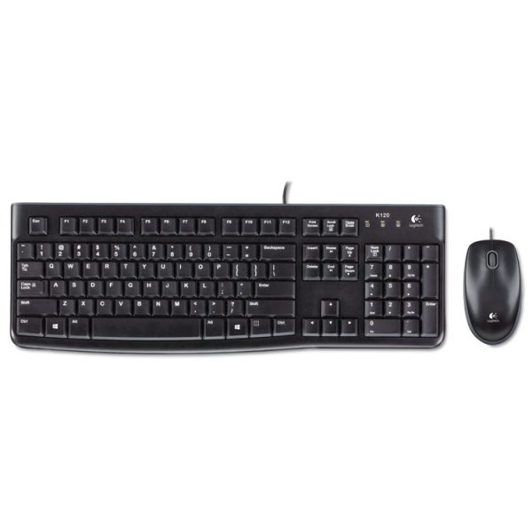 Mk120 Wired Keyboard + Mouse Combo, Usb 2.0, Black - Image 2