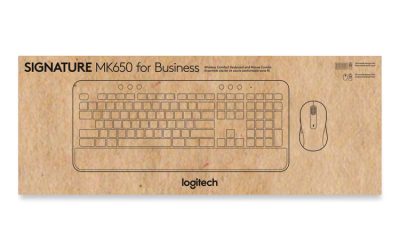 Signature MK650 Wireless Keyboard and Mouse Combo for Business, 2.4 GHz Frequency/32 ft Wireless Range, Off White