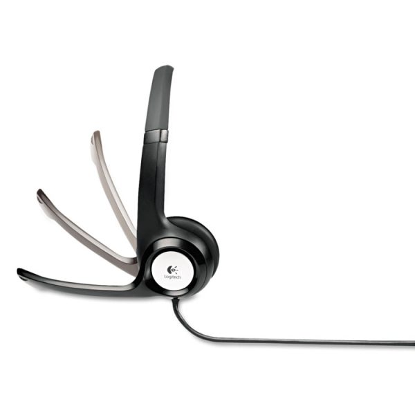 H390 Binaural Over The Head USB Headset with Noise-Canceling Microphone, Black - Image 4