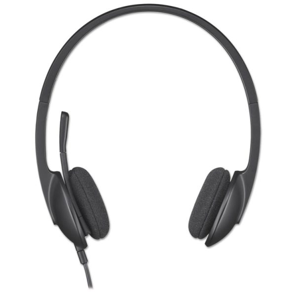 H340 Binaural Over The Head Corded Headset, Black - Image 2