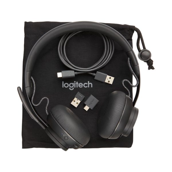 Zone Wireless Plus MSFT Binaural Over The Head Headset, Black