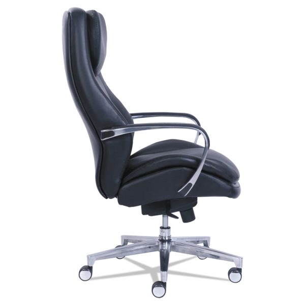 Commercial 2000 High-Back Executive Chair, Supports Up To 300 Lb, 20.25" To 23.25" Seat Height, Black Seat/back, Silver Base - Image 3