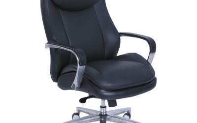 Commercial 2000 High-Back Executive Chair, Supports Up To 300 Lb, 20.25″ To 23.25″ Seat Height, Black Seat/back, Silver Base